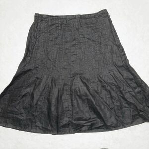 Loft Linen Skirt Womens 2 Minimal‎ Neutral Capsule Goth Academia Office Corp